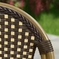 thumbnail image 2 of PURPLE LEAF Dining Chair Set of 2 Outdoor Dining Chairs French Hand-Woven Wicker Bamboo Print Finish Armless Chairs for Patio Porch Garden Indoor, Coffee, 2 of 7