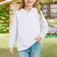 thumbnail image 5 of YOUYEDIAN Hoodies for Kids Girls Preppy Long Sleeve Sweatshirts Drawstring Pullover Top with Pockets Fashion Clothing for Girls White 2-3 Years, 5 of 5