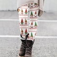 thumbnail image 2 of Leggings for Women Tummy Control Autumn Winter Christmas Pattern High Waist Floral Printed Women's Yoga Pants,White,L, 2 of 5