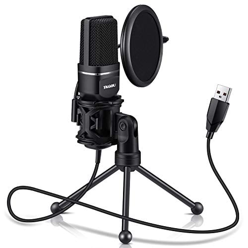 TKGOU USB Plug and Play Metal Condenser Recording Microphone with Pop  Filter for Computer - Skype, YouTube, Google Voice Search, Games  (Windows/Mac)