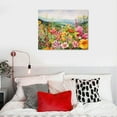 thumbnail image 4 of Creowell Flower Landscape Painting Wall Art, Colorful Floral Canvas Prints Picture Wall Decor, Watercolor Pink Rose Blossom Botanical Modern Artwork for Living Room Home Decoration 20x16 in/16x12 in, 4 of 4