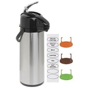 HUBERT Airpot with Lever Lid 2.5L Stainless Steel Glass-Lined
