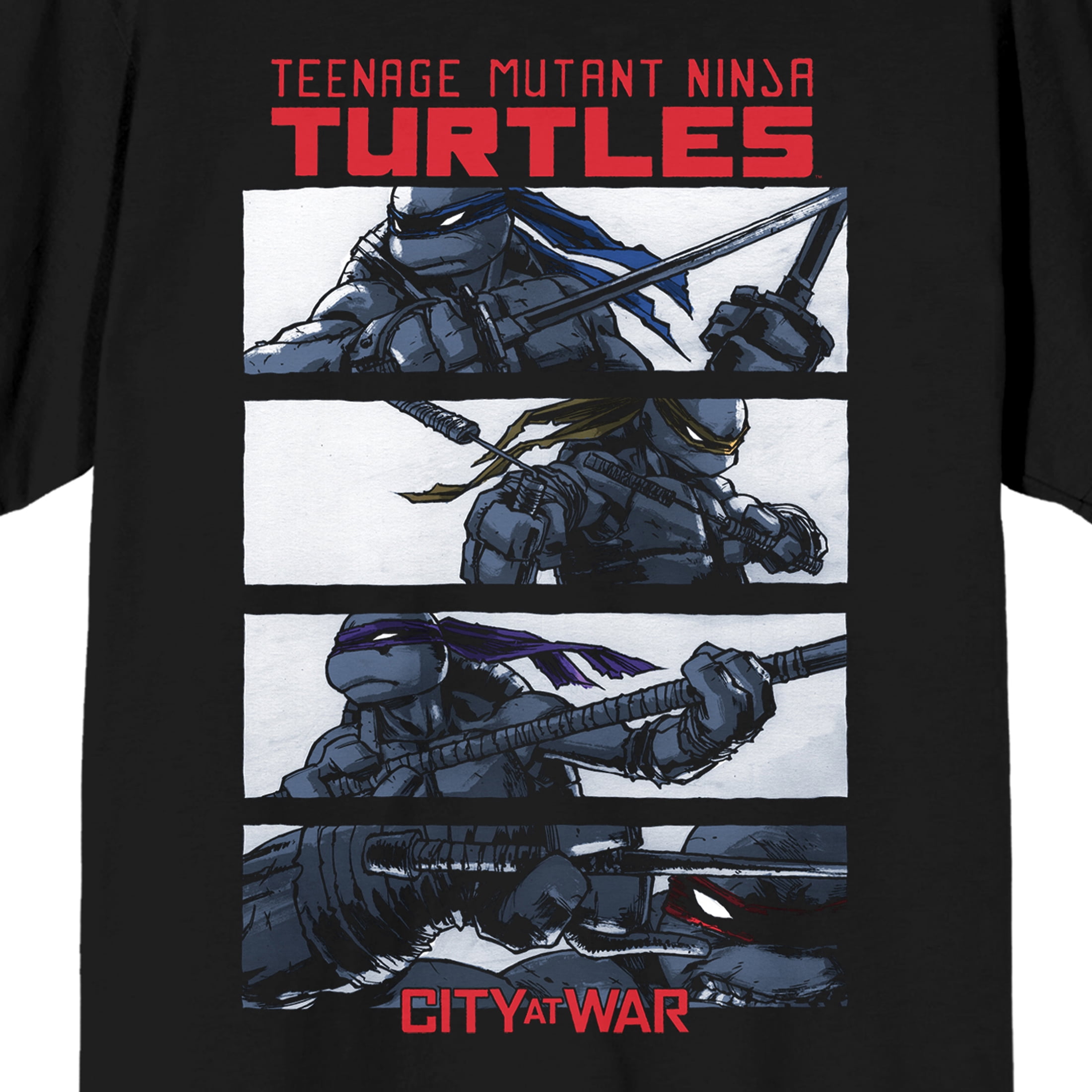 Teenage Mutant Ninja Turtles Battle SCREENSHOT Men's Black Long Sleeve Shirt-Small