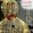 thumbnail image 4 of Alpine Corporation 28" x 18" x 71" Large Gold Wire Snowman Holiday Decoration with LED Lights, 4 of 13