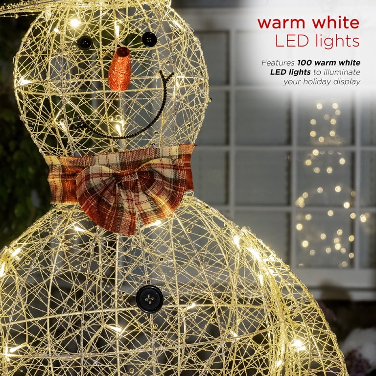 Alpine Corporation Large Gold Wire Snowman, 28