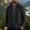 Black, variant on LYSMORA Men's Full Zip Fleece Jacket Stand Collar Outdoor Outerwear Multi Zip Pocket Hiking Travel Coat