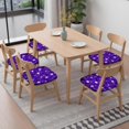 thumbnail image 6 of Halloween Purple Spider Web Seat Covers for Dining Room Chairs Set Of 6,Stretch Printed Washable Chair Seat Cover with Elastic Ties and Button,Removable Waterproof Couch Cushion Covers, 6 of 6