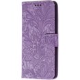 thumbnail image 2 of Wallet Case for Samsung Galaxy A13 4G (Not 5G), Classic Lace Flower Pattern Shockproof PU Leather Magnetic Buckle Case with Cash Card Slots Cover for Samsung Galaxy A13 4G LSH Purple, 2 of 9