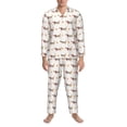 thumbnail image 3 of Balery Dachshund Dog Puppy Pijama para Hombre de Dos Piezas con Manga Larga, Conjunto de Dormir y Descanso Suave con Bolsillos-X-Large, 3 of 7