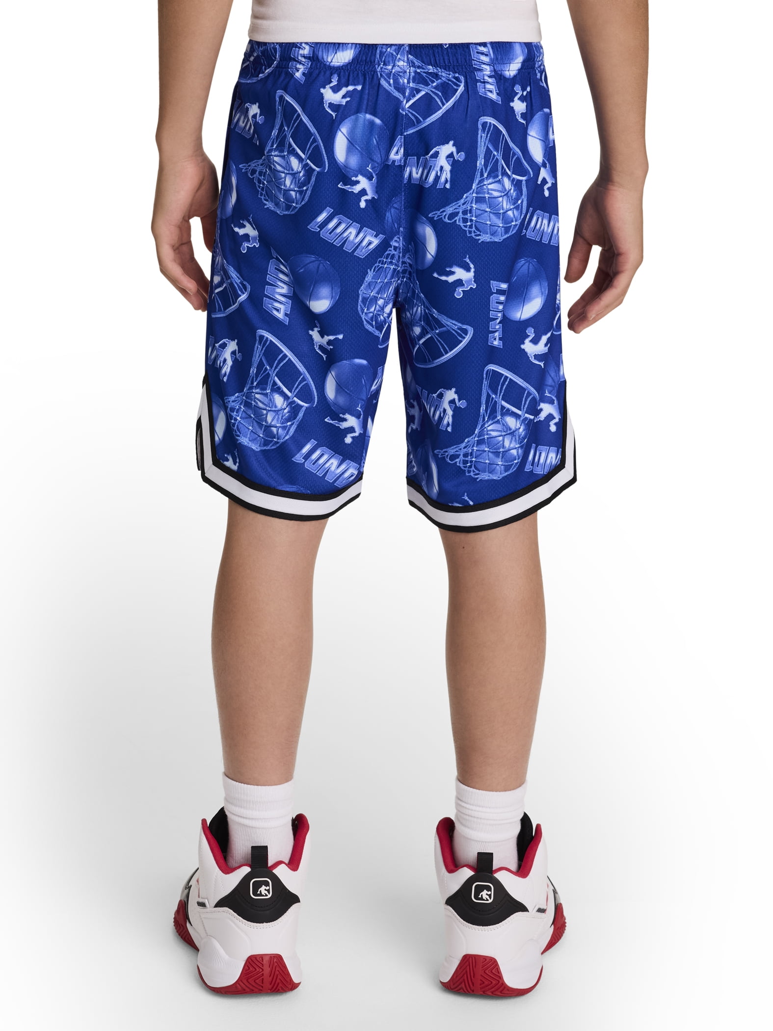 AND1 Boy's Athletic Platinum Short, 7" Inseam, Sizes 4-18