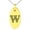 Gold, variant on Stainless Steel Letter W Initial Dotted Monogram Engraved Small Oval Charm Pendant Necklace