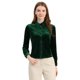thumbnail image 1 of Blusas De Terciopelo De Manga Larga Con Botones Para Mujer Verde M, 1 of 6