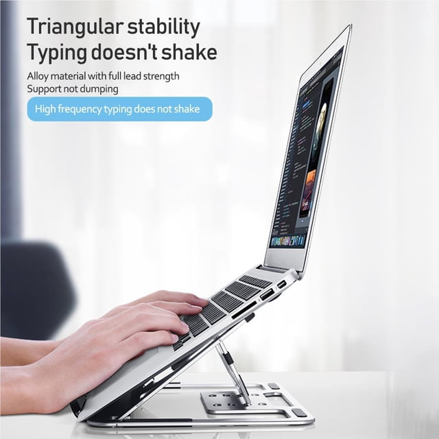Ruiboury Ordinateur Portable Support de Support Portable Ergonomique Réglable Ultrabook Stand Argent