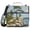 Island Oil Painting, variant on 3 Ring Zipper Binder with Shoulder Strap Waterproof Trapper Keeper 2 Inch D-Ring 500 Sheets Capacity Lake in Mountains