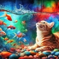 thumbnail image 1 of 5D DIY Pez Dorado Y Gato Del 40x40cm, 1 of 9