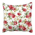 thumbnail image 1 of BOSDECO Taie d'Oreiller Motif Fleurs Rouges et Jaunes Design Géométrique 18x18 Pouces, 1 of 1