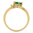thumbnail image 4 of Three-Stone Engagement Ring for Women - 0.87ct Simulated Emerald in 18K Yellow Gold Promise Ring, 4 of 6