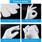 5Pairs Moisturizing Gloves Overnight, Cotton Gloves for Dry Hands Eczema,White Cotton Gloves for Men and Women, One Size Fit Most Cloth Gloves
