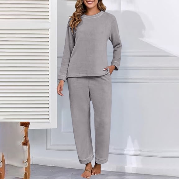 Velour Track Suits for Women Long Sleeve Pajama Set Casual 2 Piece Loungewear