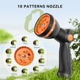 thumbnail image 5 of 1/2 inch x 50ft -SUNPOW Retractable Garden Hose Reel Wall Mounted Hose Reel with 3/4 inch Brass Fitting & 10 Function Sprayer Nozzle - Any Length Lock, Auto Rewind System, 180°Swivel Bracket - Grey, 5 of 6