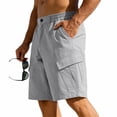 thumbnail image 6 of Cargo Shorts for Men Summer Casual Elastic Waist Straight Leg Knee Length Hiking Work Shorts with Pockets, 6 of 8