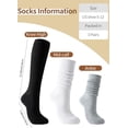 thumbnail image 2 of 3 Pairs Women's Slouch Socks-Cotton Blend Scrunch Crew Socks, Retro 80s Style Thigh High Boot Socks for Casual Wear, 2 of 5