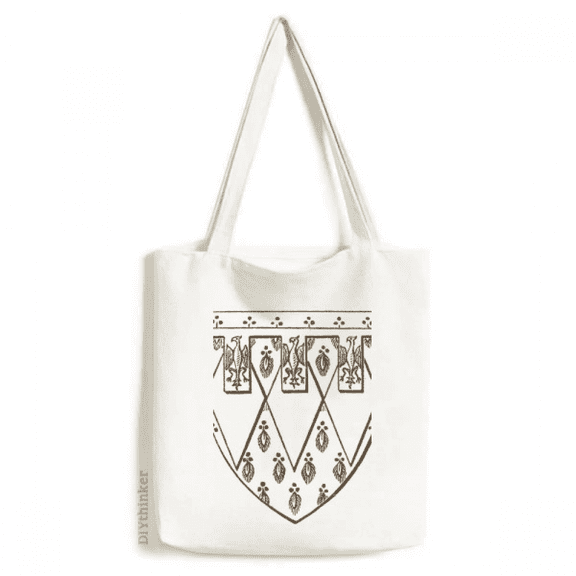Black White Baroque Art Feather Illustration Tote Canvas Bag Shopping Satchel Casual Handbag
