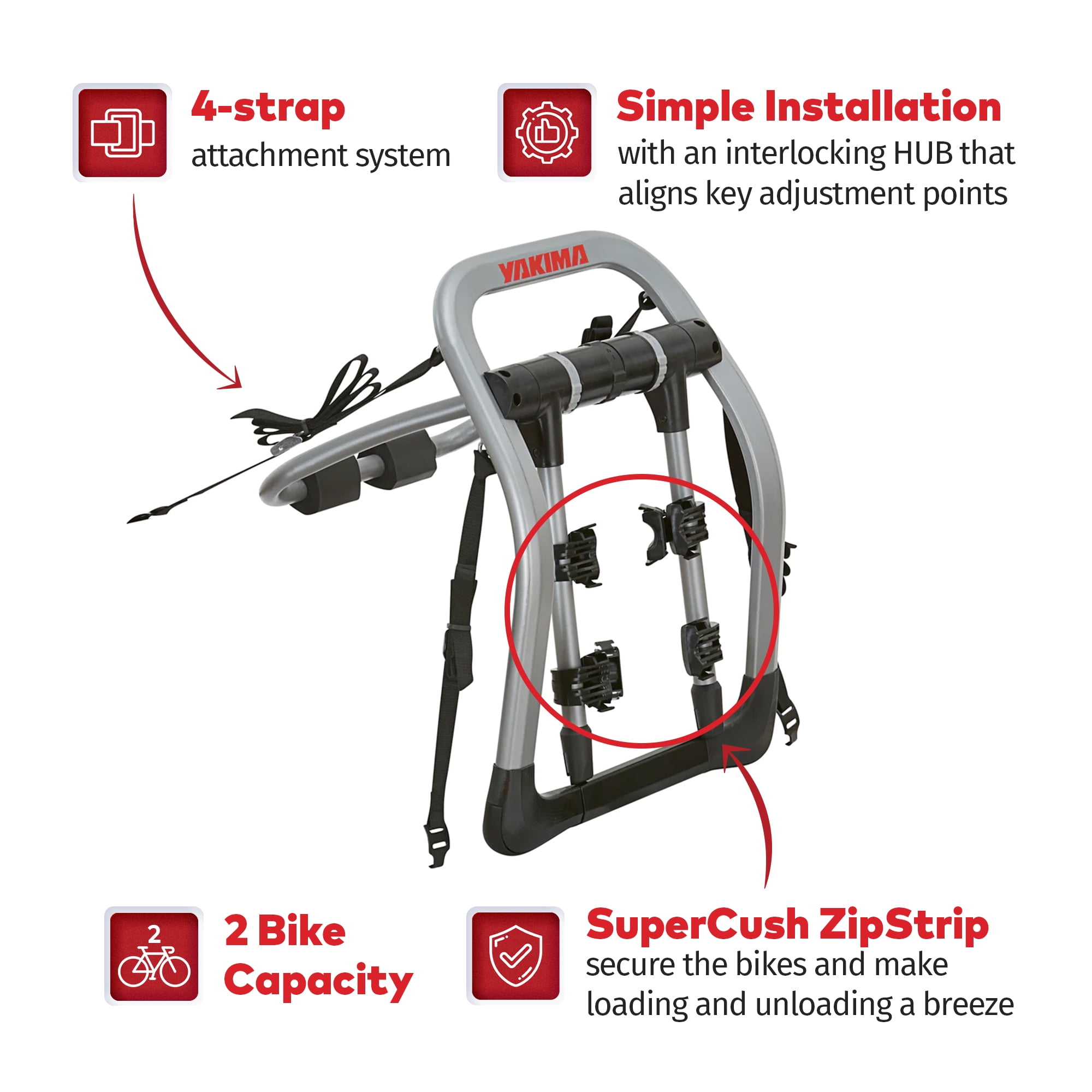 Yakima HalfBack 2 Bike Trunk Bike Rack with Built in Bottle Opener Gray Walmart
