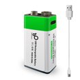 thumbnail image 1 of Constante de alta capacidad recargable de la batería de litio 9V del puerto tipo-C 650mAh, 1 of 7