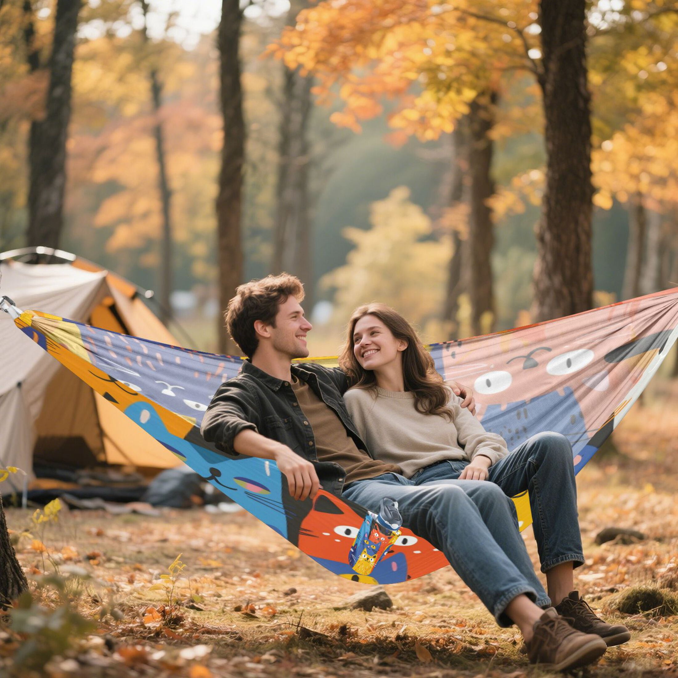 Hammock Camping Hammock Nylon Portable Hammock Travel Camping Hammock Colored Cat