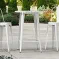 thumbnail image 6 of 30'' Round All Weather White Metal Restaurant Patio Bar Height Table For Indoor or Outdoor Use, 6 of 6