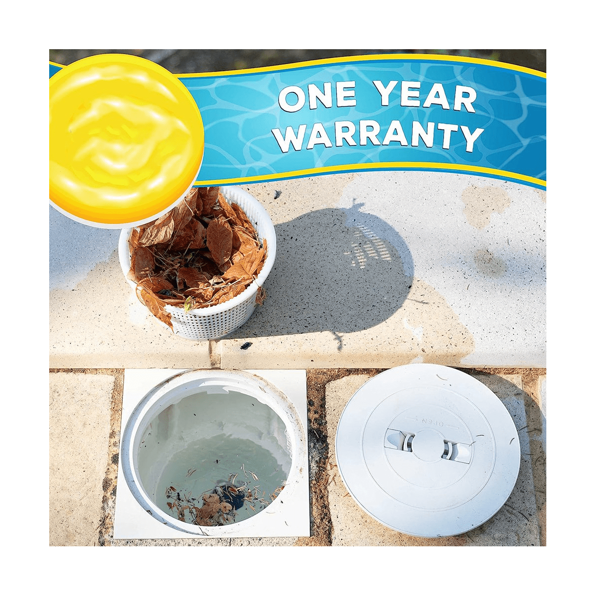 Swimming Pool Skimmer Replacement Basket with Handle, 2 Pack Above