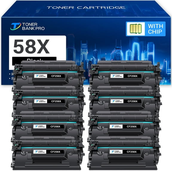 Compatible for HP CF258X 58X Black High Yield Toner Cartridge (with Chip) 58A 58X CF258X CF258A HP LaserJet Pro M404n M404dn M404dw MFP M428fdw M428fdn M428dw M406dn M430f M404 M428 Printer Ink