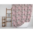 thumbnail image 4 of S4Sassy Pink Floral & Kingfisher Bird Water Repellent Bath Shower Curtain With Roller Rings Hook-60 x 70 Inch, 4 of 6