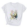 thumbnail image 2 of EGNMCR T-Shirt de Pâques Chemises pour Femmes Imprimé de Pâques T-Shirt Décontracté Imprimé à Manches Courtes pour Femme Haut T-Shirt à Manches Courtes Col Rond Hauts/chemises T-Shirts pour Femmes, 2 of 3