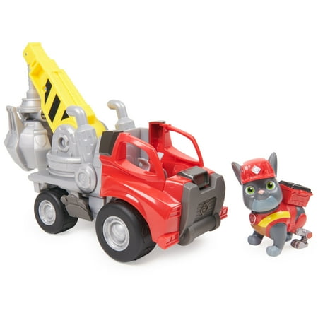 PAW Patrol, Rubble & Crew Crane Grabber Toy Vehicle with Charger Action Figure, for Ages 3 and up