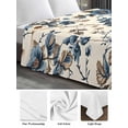thumbnail image 6 of Blue Spring Floral Queen Size Flat Sheet, Wrinkleproof & Fadeproof Cooling Flat Bed Sheet Only, Vintage Botanical Farmhouse Breathable Soft Bedding Top Sheets 90 x 102 Inches, 6 of 8