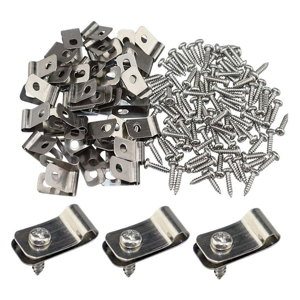 Clips de fijación para cercas de 100 piezas. Proteja su herramienta portátil con tornillos de 100 piezas. 304 inoxidable
