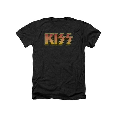 Kiss Hard Rock Metal Band Rock N' Roll Music Logo Adult Heather T-Shirt