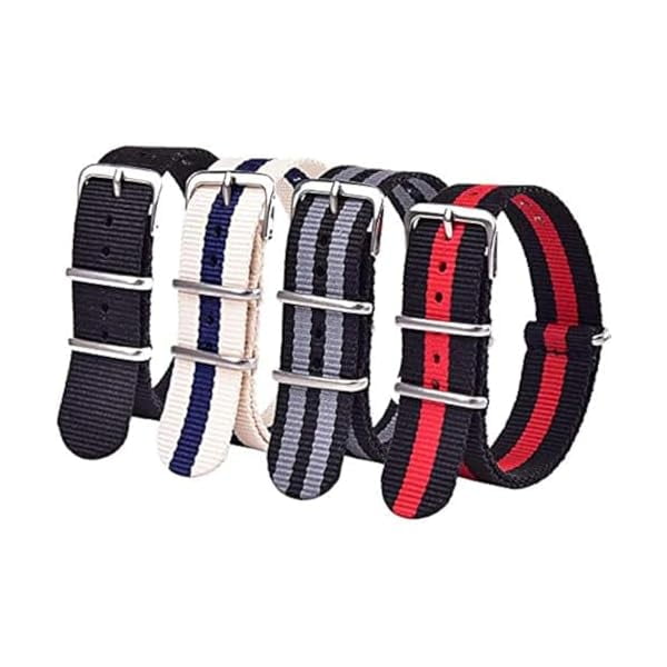 wonima11 Christmas Gift Military Ballistic Nylon Strap 16mm 18mm 20mm 22mm Premium Nylon Watch Band Strap With Stainless Steel Buckle (4 Packs), White Elephant Gifts, Stocking Stuffers for Men