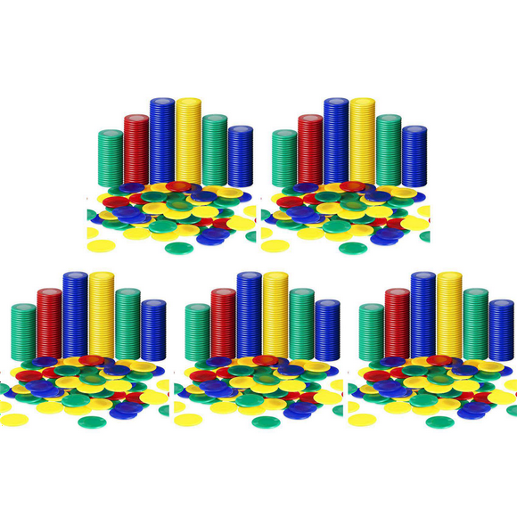 2000 Pieces Plastic Poker Chips Game Chips 4 Colors Counter Card for Game Playing Counting Bingo Game Chips Card, 4