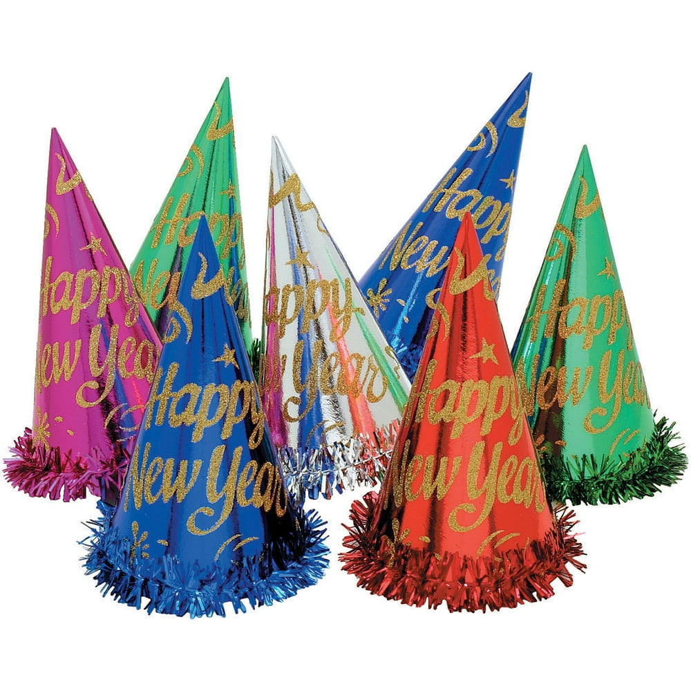 New Year's Eve Foil Glitter Party Hats, each - Walmart.com - Walmart.com