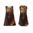 thumbnail image 7 of Yiaed Cool Flame Lion A Print Women's Sleeveless Dress, Loose Fit Summer Dress, Casual Sleeveless Dress for Women, 7 of 7