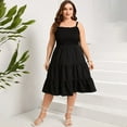 thumbnail image 2 of Plus Size Summer Dresses Women’s Sleeveless Square Neck Smocked Flowy Ruffle A Line Maxi Dress, 2 of 5