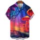 thumbnail image 3 of Camisa con estampado 3D de hongos para hombre, camisas casuales de moda de manga corta para playa, blusas de calle para hombre, camisas de gran tamaño con botones, blusas, 3 of 5