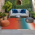 thumbnail image 2 of Red Teal Orange Ombre Outdoor Rug for Patio/Deck/Porch, Non-Slip Large Area Rug 3 x 5 Ft, Modern Art Aesthetics Abstract Indoor Outdoor Rugs Washable Area Rugs, Reversible Camping Rug Carpet Runner, 2 of 8