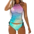 thumbnail image 1 of YDLCAFD Easter Women's Separate Gradient Star Print Swimsuit Tankini Swimsuit Set 2, 1 of 5