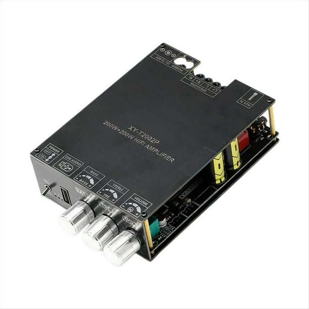 Placa Amplificadora de Potencia Digital Bluetooth T2002P 200Wx2, Placa Amplificadora TPA3223, Placa Amplificadora Estéreo para Cine en Casa con Subwoofer.