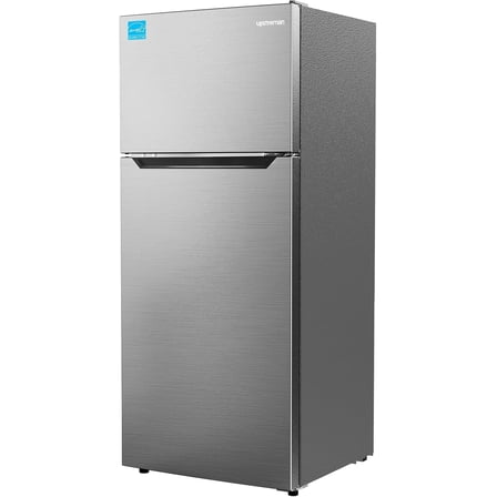 Upstreman 14.6 Cu. Ft. Top Freezer Refrigerator, Stainless Steel Frost Free Refrigerator with Free Ice Cube Tray, Garage Ready, NERGY STAR, BD146 Silver