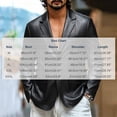 thumbnail image 2 of Hulanddfd Men Blazer Long Sleeve Lapel Collar Button Down Faux Leather Loose Fit Casual Outwear Lightweight Comfortable Everyday Wear, 2 of 8
